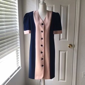 vintage Good times USA blue pink dress size 14